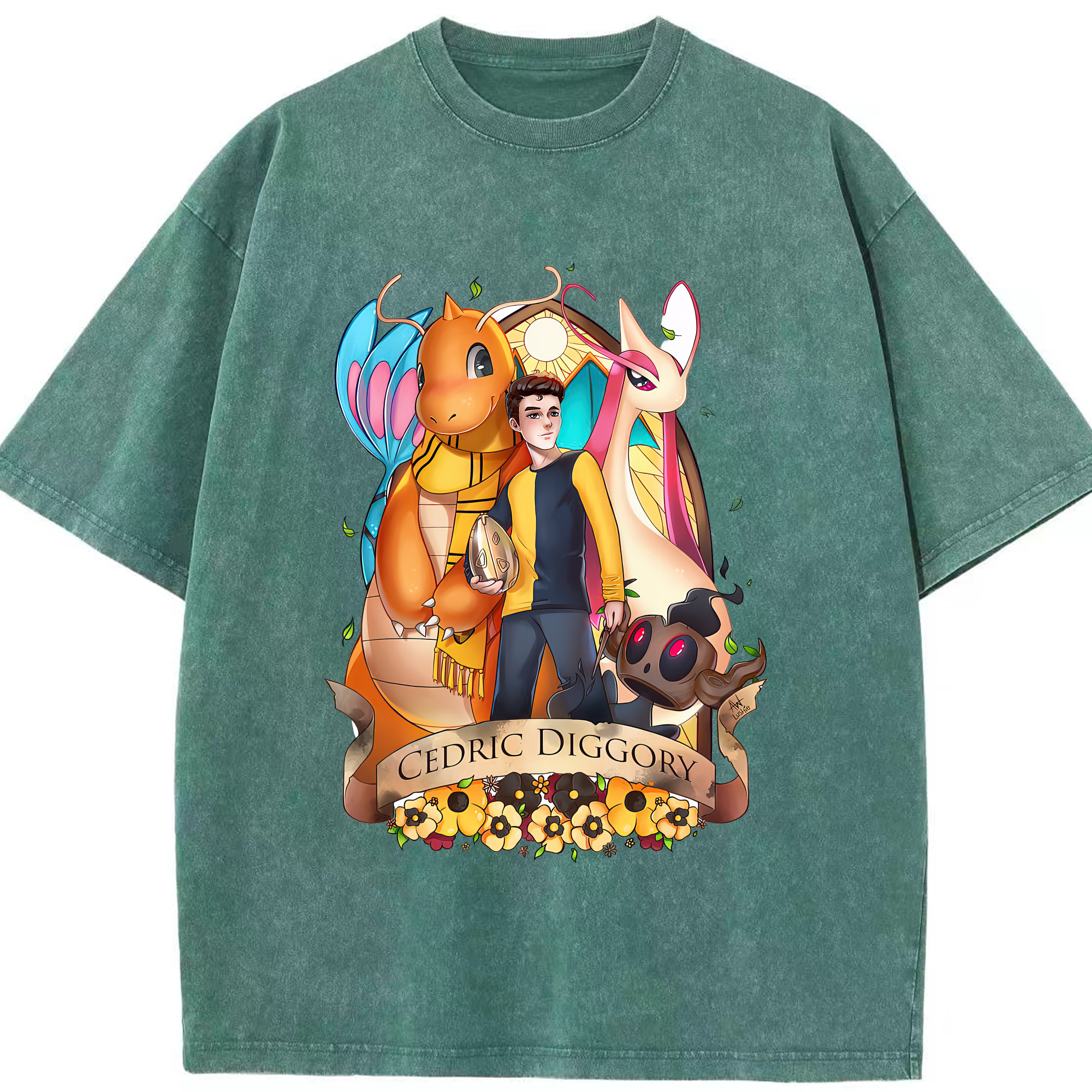 （画像用） Harry Potter ハリー・ポッターシリーズ 綿100% ヴィンテージ風 半袖Tシャツ（フロントプリント）